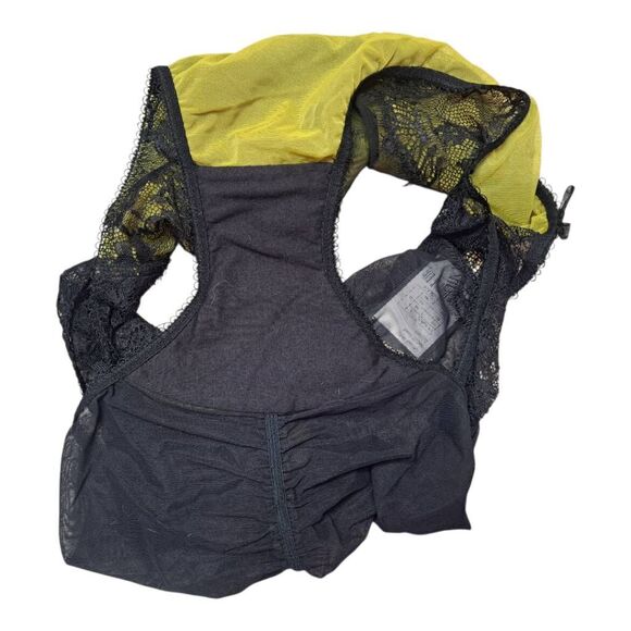 Dita Von Teese Women's Savoir Faire Hi Cut Brief Panty size XL NWT Chartreuse/Bl - Picture 5 of 9